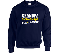 Grandpa The Man, The Myth, The Legend Unisex Cotton Crewneck Sweatshirt