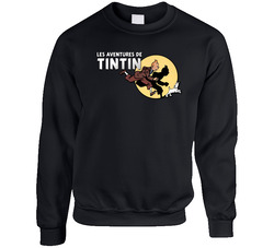 Les Aventures De Tintin Unisex Cotton Crewneck Sweatshirt