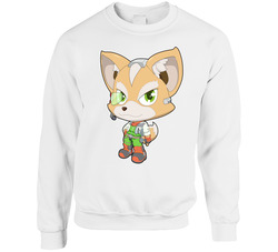 Super Smash Bros. - Star Fox - Fox - Cute White Unisex Cotton Crewneck Sweatshirt