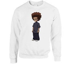 Huey Freeman (boondocks) Unisex Cotton Crewneck Sweatshirt