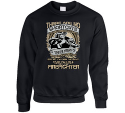 Firefighter - I Earned It With My Sweat, Blood And Life Unisex Cotton Crewneck Sweatshirt