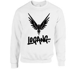 Maverick Bird Logang Black Logo Logan Paul Hoodie White Us 100% Cotton Unisex Cotton Crewneck Sweatshirt