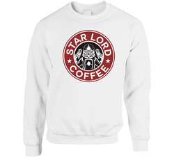 Guardians Of The Galaxy Star Lord Coffee Star Bucks Unisex Cotton Crewneck Sweatshirt