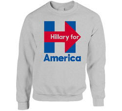 Hillary Clinton For American Campaign Presidential Logo Unisex Cotton Crewneck Sweatshirt