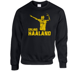 Erling Haaland Borussia Dortmund Soccer Futball Distressed Unisex Cotton Crewneck Sweatshirt