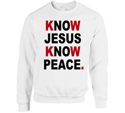 Know Jesus Know Peace Unisex Cotton Crewneck Sweatshirt