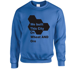 We Built This City Unisex Cotton Crewneck Sweatshirt