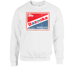 Bazooka Bubble Chewing Gum Logo Candy Retro Worn Look Unisex Cotton Crewneck Sweatshirt