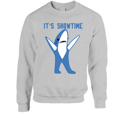 It's Showtime Left Shark Super Bowl Halftime Dancer Unisex Cotton Crewneck Sweatshirt
