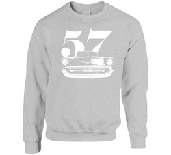 1957 Classic Grill View With Year Dark Chocolate Unisex Cotton Crewneck Sweatshirt