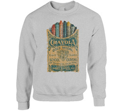 First Crayon Box Retro Grunge Unisex Cotton Crewneck Sweatshirt