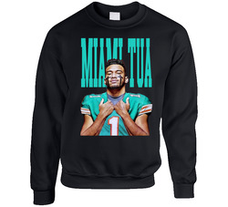 Miami Dolphins Fin Qb Tua Tagovailoa Hawaiian Aloha Funny Football Unisex Cotton Crewneck Sweatshirt