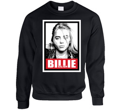 Billie Eilish Bw  Black Unisex Cotton Crewneck Sweatshirt