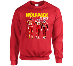 The Wolfpack Is Back Mahomes Kelce Hill Kc Football Unisex Cotton Crewneck Sweatshirt