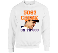 Peyton Manning Record Breaking Touchdown Pass Unisex Cotton Crewneck Sweatshirt