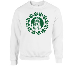Starbucks Dog Logo Cute Unisex Cotton Crewneck Sweatshirt