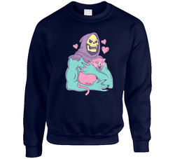 Skeletor Funny T-shirt He-man Tee Heman Cat Unisex Cotton Crewneck Sweatshirt