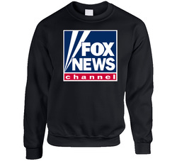 Fox News Black Unisex Cotton Crewneck Sweatshirt
