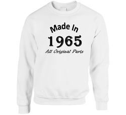 Made In 1965 All Original Parts Unisex Cotton Crewneck Sweatshirt