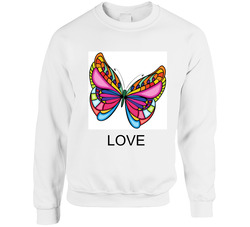 Love Butterflies Unisex Cotton Crewneck Sweatshirt