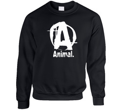 Animal Putih Unisex Cotton Crewneck Sweatshirt