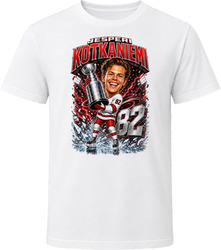 Carolina Hurricanes Jesperi Kotkaniemi White Jersey Stanley Cup Caricature T Shirt