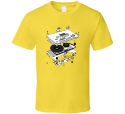 Casette Explode Retro Hipster Geek Old School 90s 80s 70s T Shirt