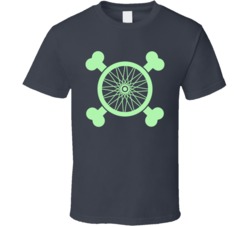 Bicycle Wheel Crossbones Funny Hipster Geek Riding Bike T Shirt