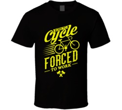 Born To Cycle Forced To Work Funny Cyclist Bicycle Distressed T Shirt