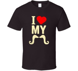 I Love Heart My Mustache Funny Hipster Geek Distressed T Shirt