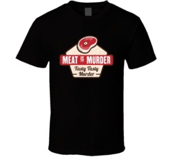 Meat Is Murder Tasty Murder Foodie Thanksgiving Distressed T Shirt