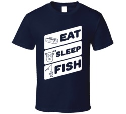 Eat Sleep Fish Fishing Boats Hobby Funny T Shirt