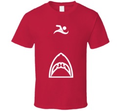 Shark Attack Funny Swimmers Sea Jaws Geek Retro Movie T Shirt