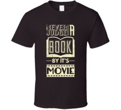 Never Judge A Book By It's Movie Funny Reading Worm Distressed T 