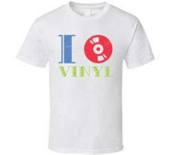 I Love Heart Vinyl Funny Retro Record Music Lover Distressed T Shirt