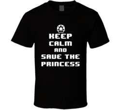 Keep Calm and Save The Princess Funny Retro Video Game T Shirt
