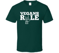 Vegans Rule Funny Vegan Vegetarian Love Animals Distressed T Shirt
