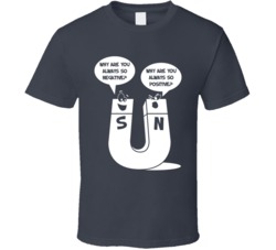 Negative Positive Magnet Funny Science Physics Geek Nerd T Shirt