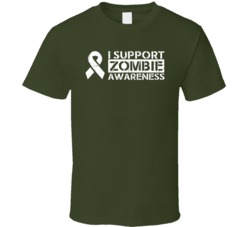 Support Zombie Awareness Funny Walking Dead Undead Distressed T Shirt