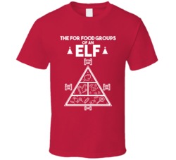 Four Food Groups Of An Elf Funny Xmas Holiday Christmas T Shirt