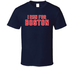 I Run For Boston Marathon Runner Remembrance Distressed T Shirt