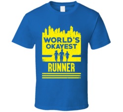 World's Okayest Runner Funny Running Marathon Distressed T Shirt