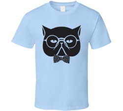 Hipster Cat With Glasses Funny Feline Geek T Shirt