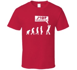 Stop Following Me Funny Evolution Darwin Theory Distressed T Shirt