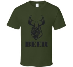 Beer Bear Deer Funny Animal Drinking Bar Crawl Distressed T Shirt