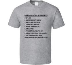 Rules For Dating My Daughter Funny Over Protective Dad Papa T Shirt