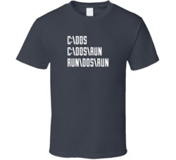 Run DOS Run Funny Programming Computer Science Windows T Shirt