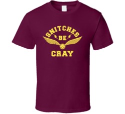 Snitches Be Cray Funny Harry Potter Quidditch Distressed T Shirt