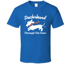 Dachshund Through The Snow Funny Christmas Xmas Love Dogs T Shirt