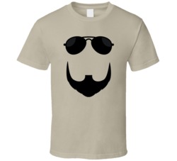 Aviator Sunglasses And Beard Funny Hipster Lumbersexual T Shirt